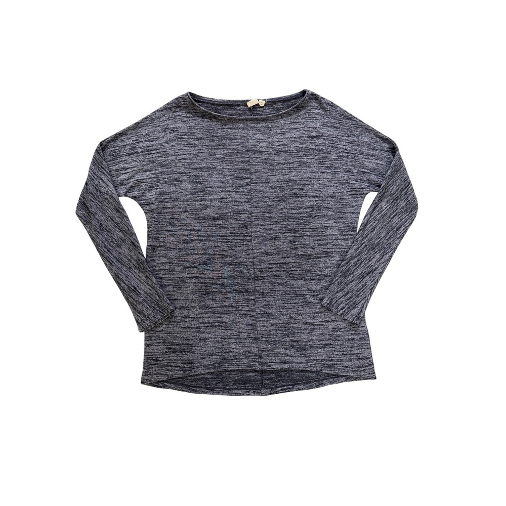 Gap Blue Marled Long Sleeve Knit Top Size M Stretch Lightweight